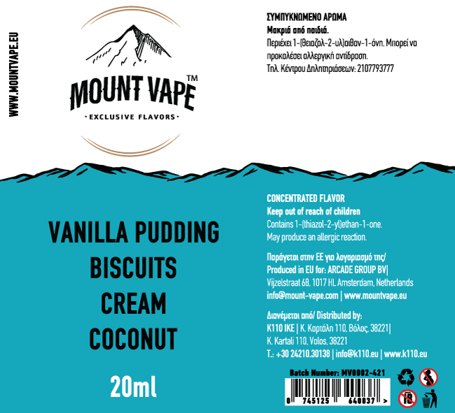 Mount Vape Labels Vanilla Biscuits Cream Coconut
